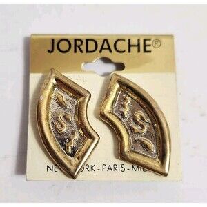 Jordache Gold Tone Clip On Earrings Design